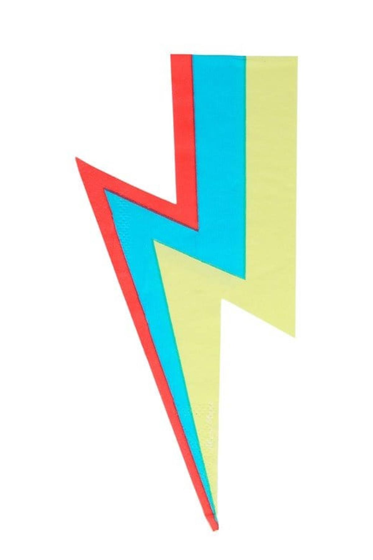 Meri Meri - Lightning Bolt Napkin - Şimşek Peçeteler - 16'lı Çok Renkli