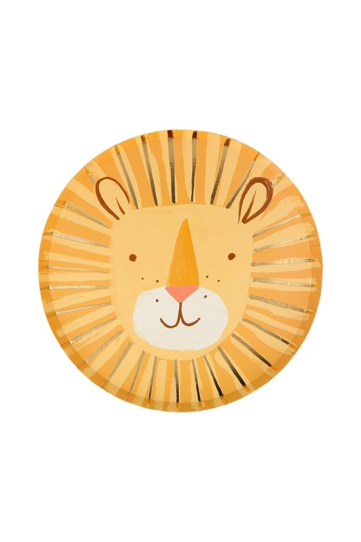 Meri Meri - Lion Plates - Aslan Tabak - 8'li Çok Renkli