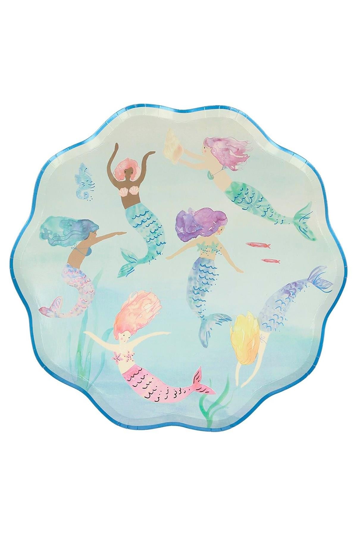 Meri Meri - Mermaids Plates - Deniz Kızı Tabak Çok Renkli