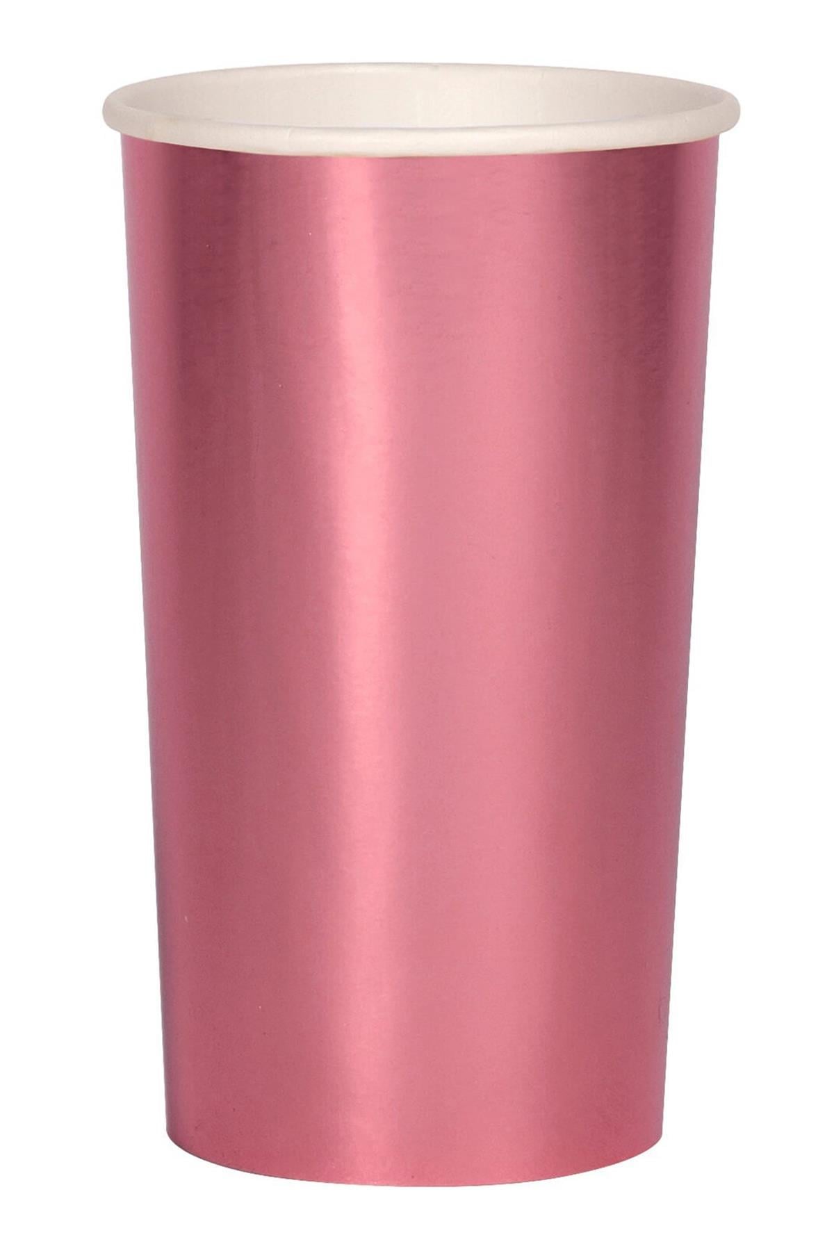 Meri Meri - Metallic Pink Cups - Metalik Pembe Bardak - L Çok Renkli