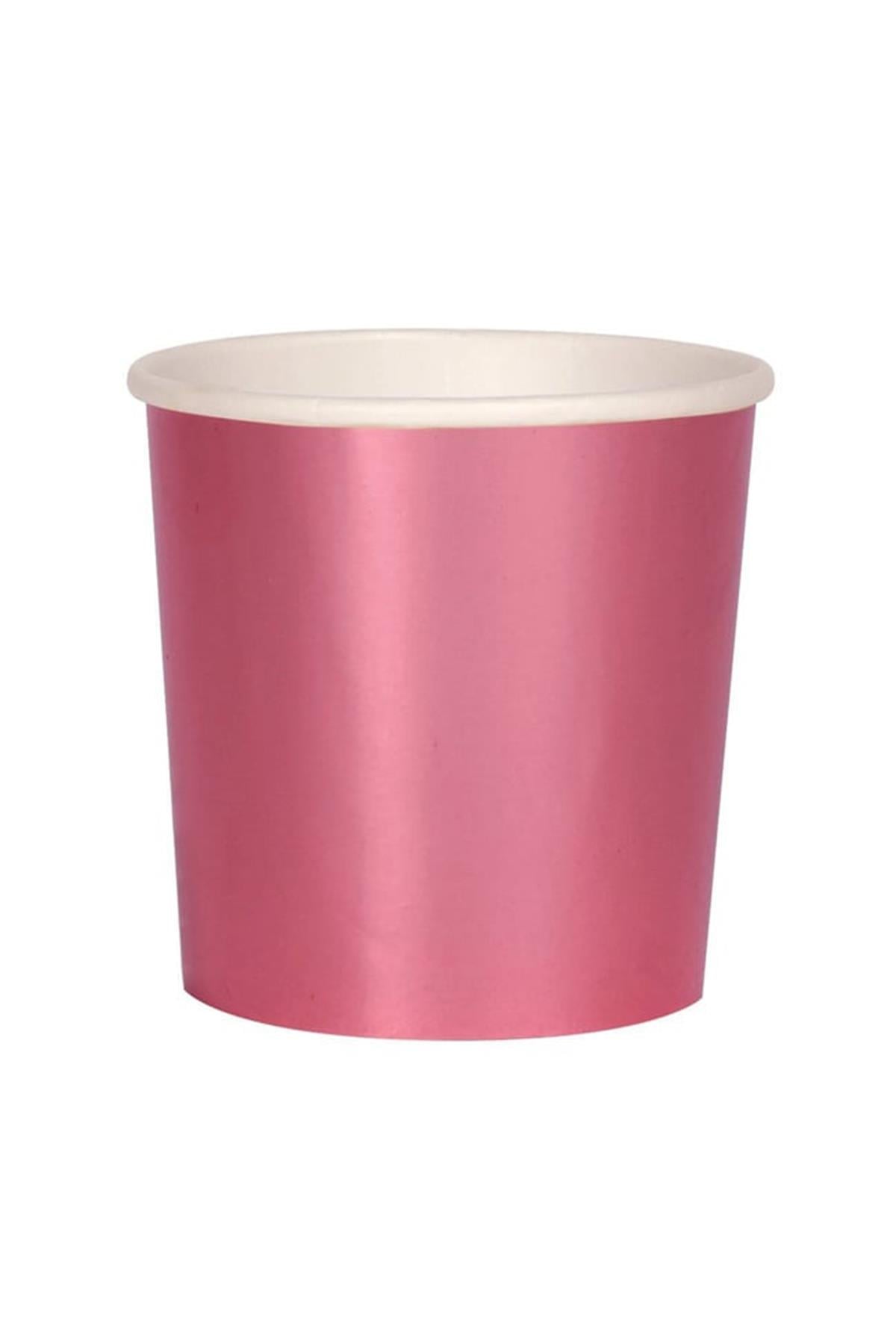 Meri Meri - Metallic Pink Cups - Metalik Pembe Bardak - S Çok Renkli