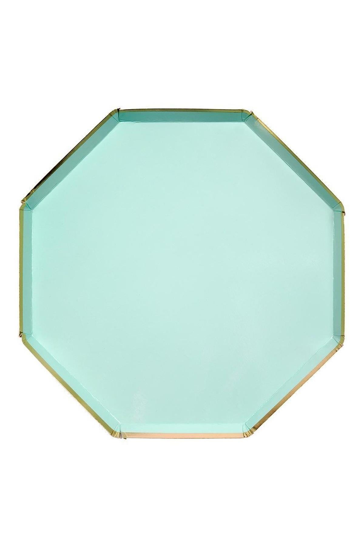 Meri Meri - Mint Plates - Mint Tabaklar - L - 8'li Çok Renkli