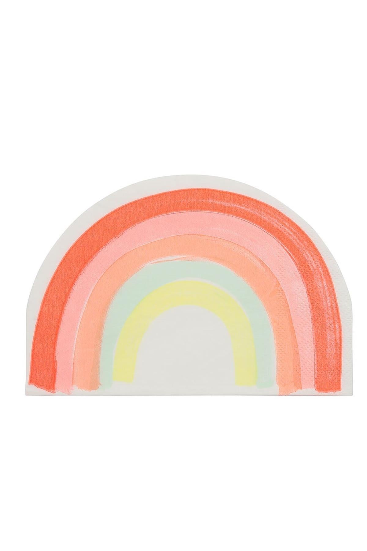 Meri Meri - Neon Rainbow Napkins - Neon Gökkuşağı Peçete - L Çok Renkli