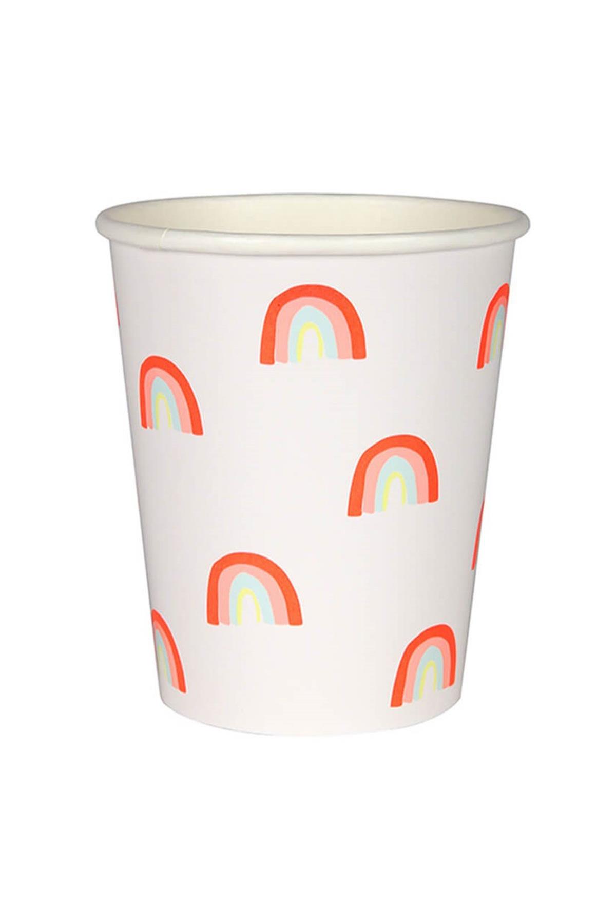 Meri Meri - Neon Rainbow Party Cups - Neon Gökkuşağı Bardak Çok Renkli