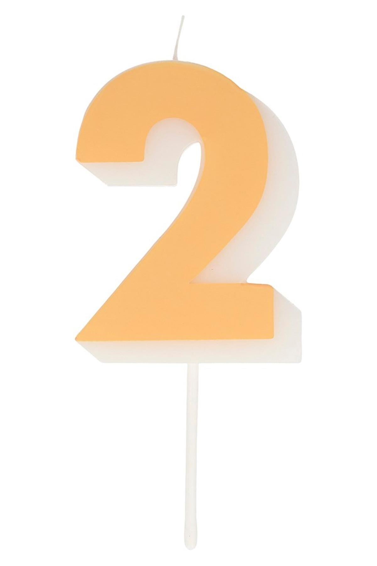 Meri Meri - Number Candle 2 - 2 Rakam Mum Çok Renkli