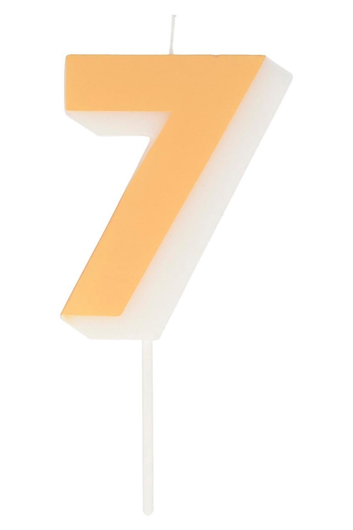 Meri Meri - Number Candle 7 - 7 Rakam Mum Çok Renkli