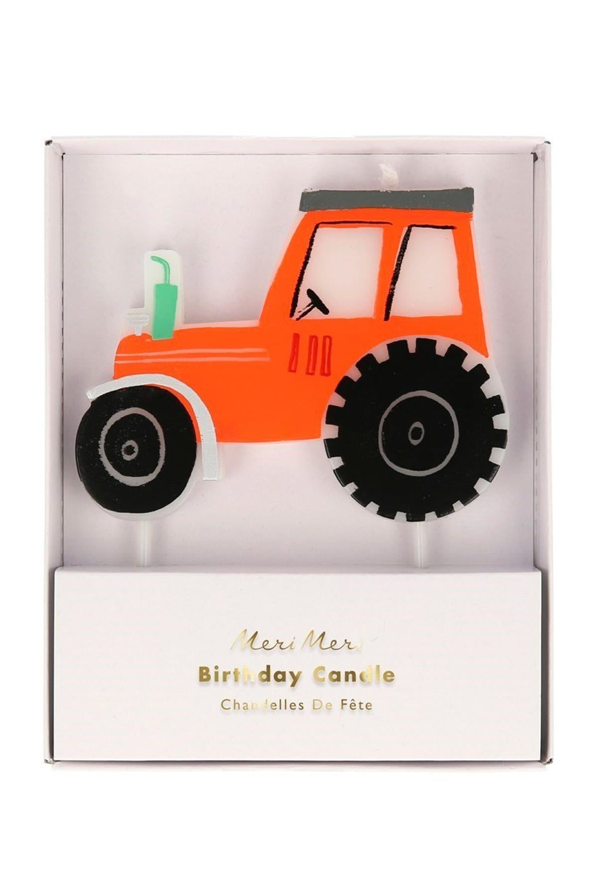 Meri Meri - On The Farm Tractor Candle - Traktör Mum Çok Renkli