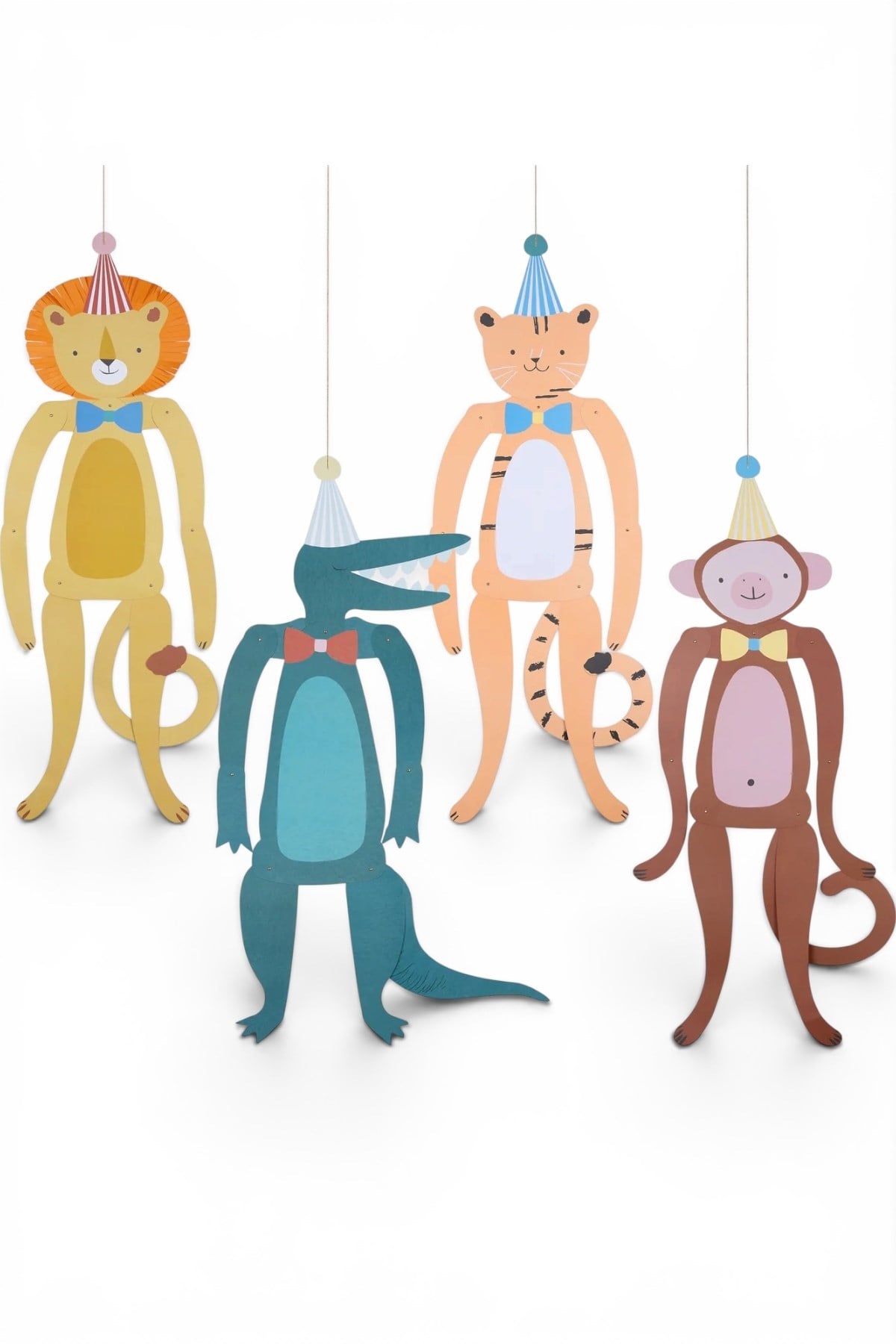 Meri Meri - Party Animal Decorations - Parti Hayvanları Asılan Süsler - 4 Adet Çok Renkli