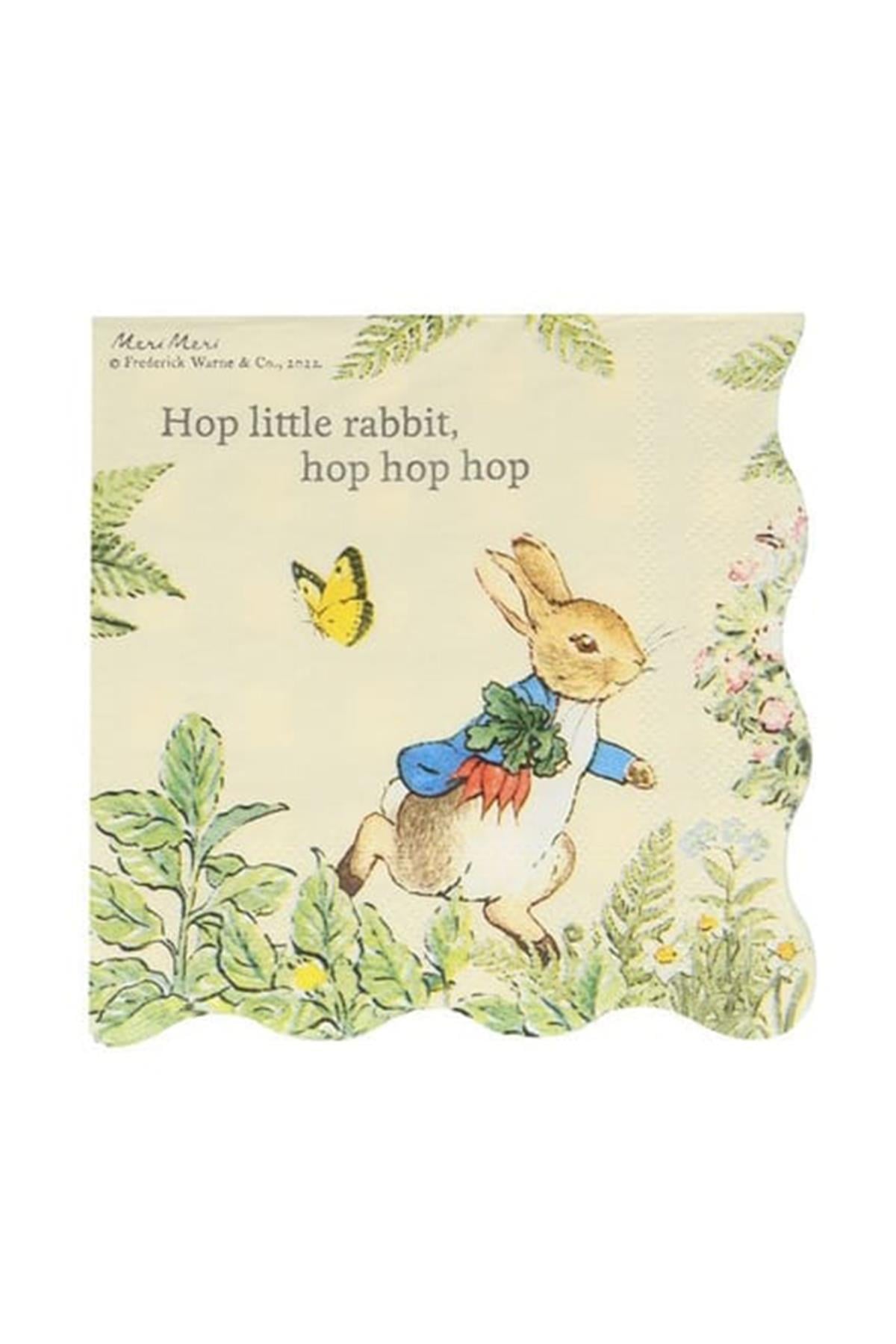 Meri Meri - Peter Rabbit In The Garden Small Napkins - Peter Rabbit Bahçede Peçeteler - S - 16'lı Çok Renkli