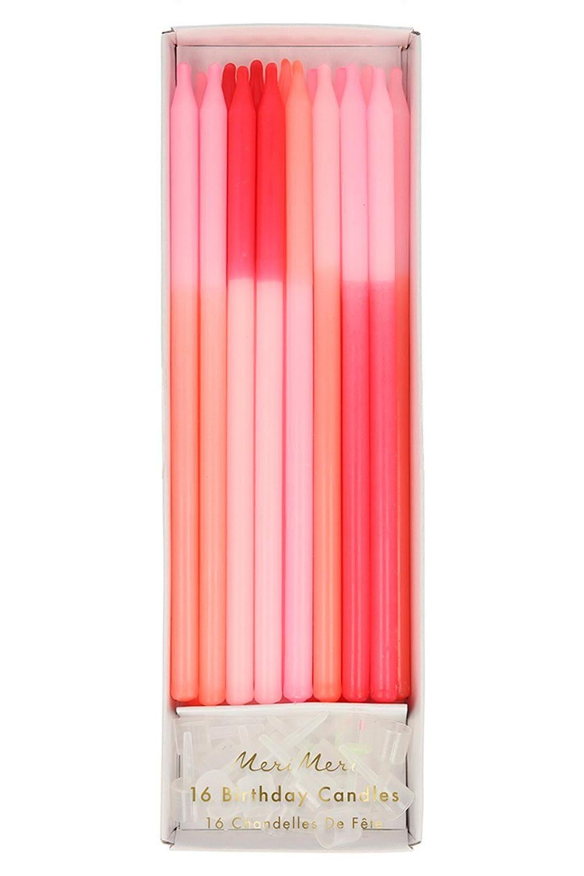 Meri Meri - Pink Colour Block Candles - Pembe Blok Mumlar Çok Renkli