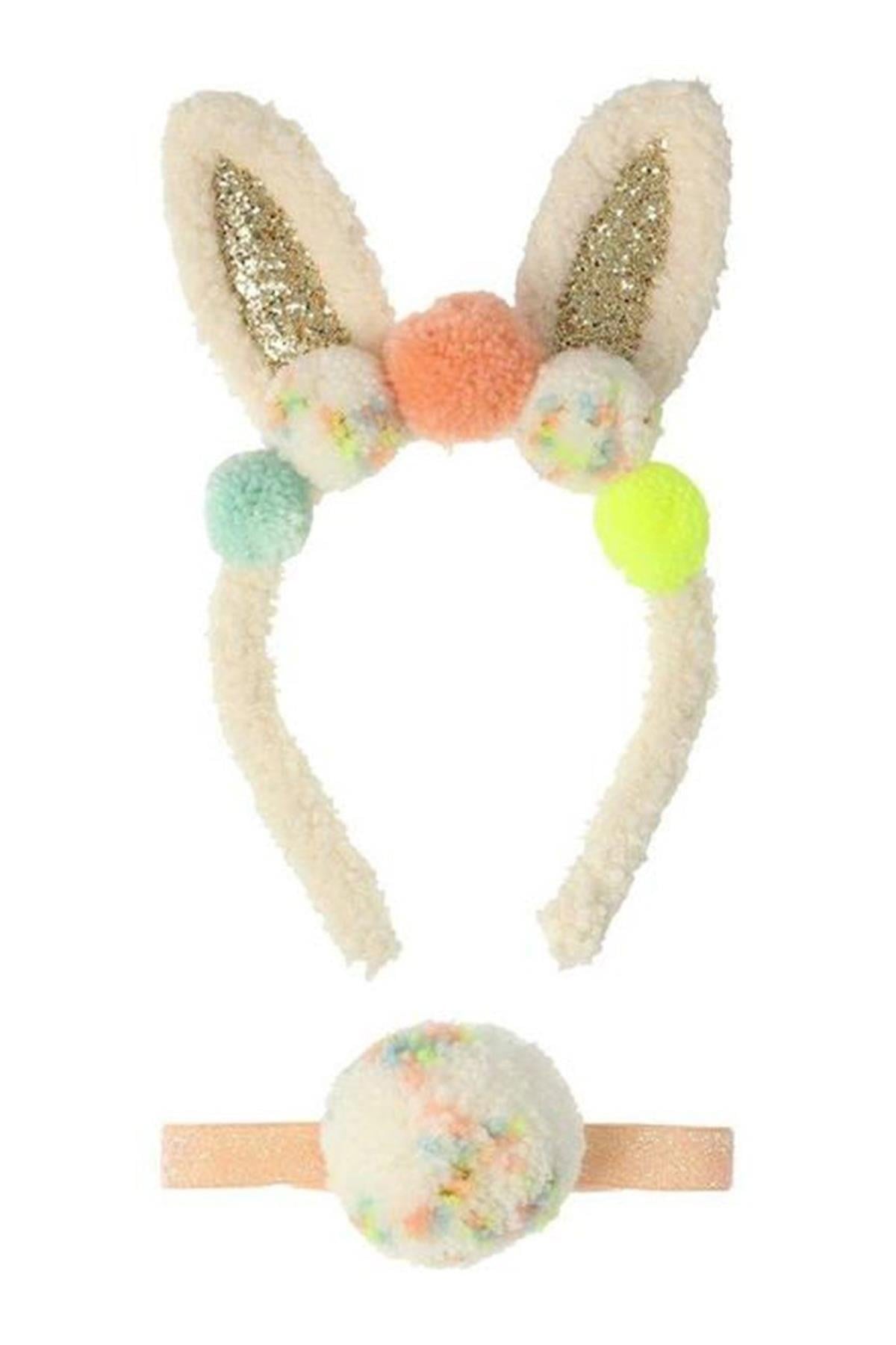 Meri Meri - Pompom Bunny Ear Dress-Up - Ponponlu Tavşan Kulağı Kiti Çok Renkli
