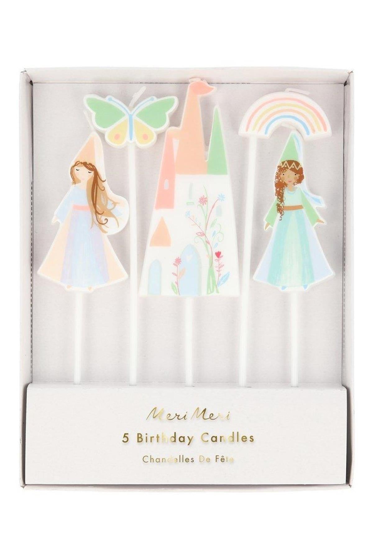 Meri Meri - Princess Candles - Prenses Mumlar Çok Renkli