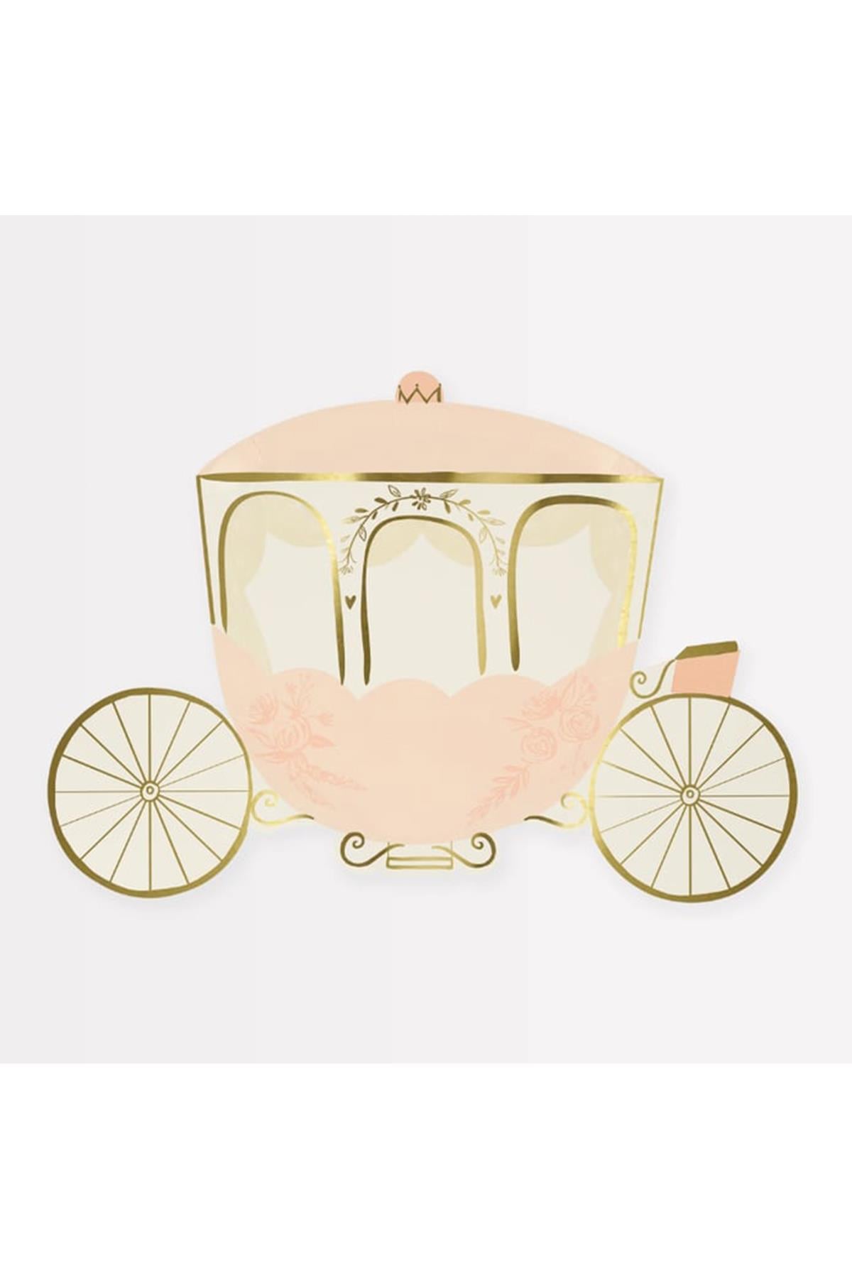Meri Meri - Princess Carriage Plates - Prenses Arabası Tabaklar (x8) Çok Renkli