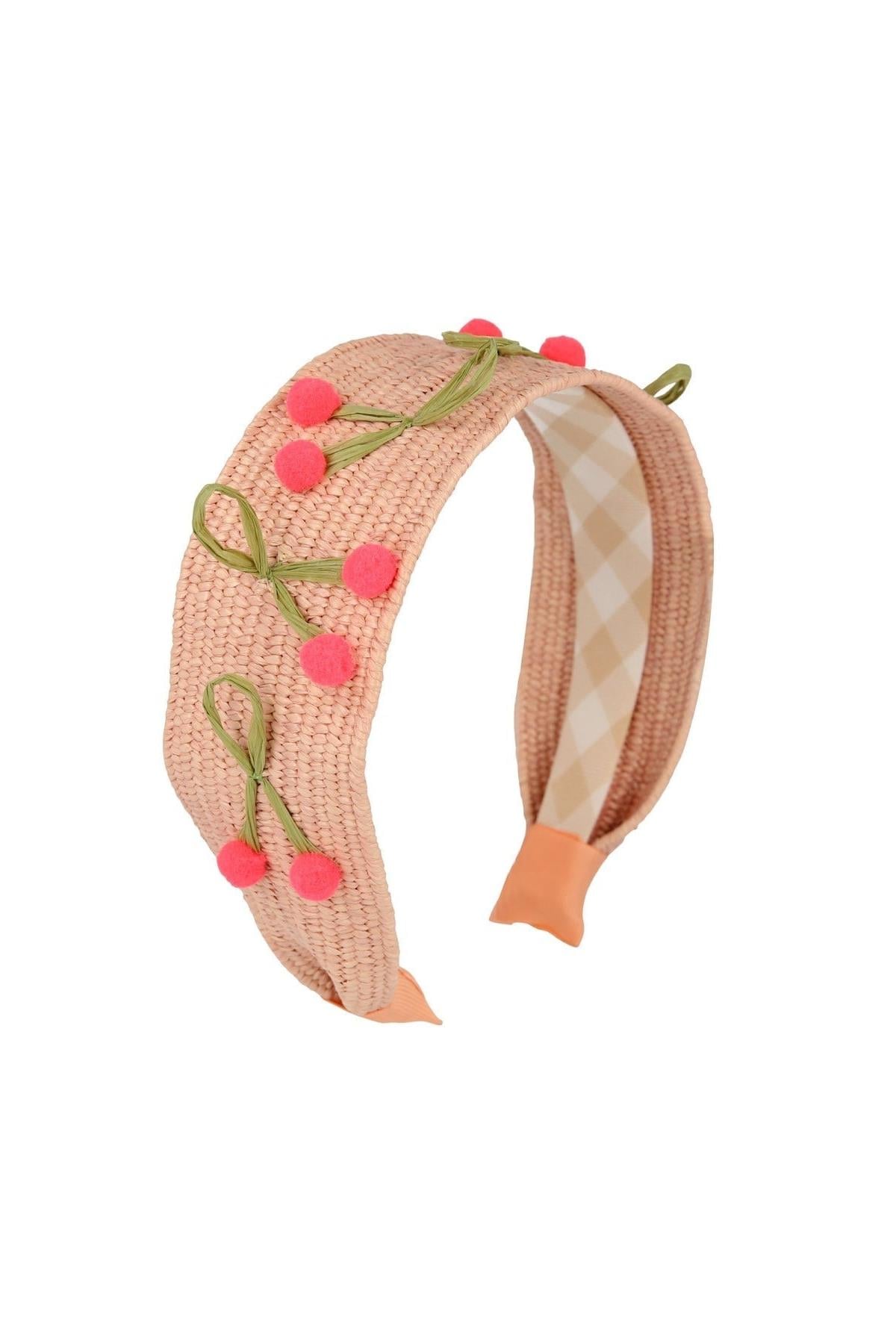 Meri Meri - Raffia Headband Cherries - Kirazlı Saç Bandı Çok Renkli
