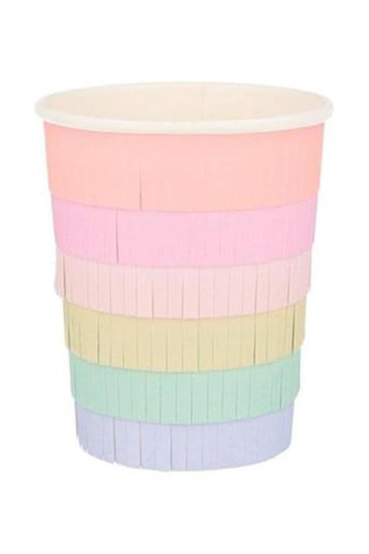 Meri Meri - Rainbow Sun Cups - Gökkuşağı Güneşli Bardaklar - 8'li Çok Renkli