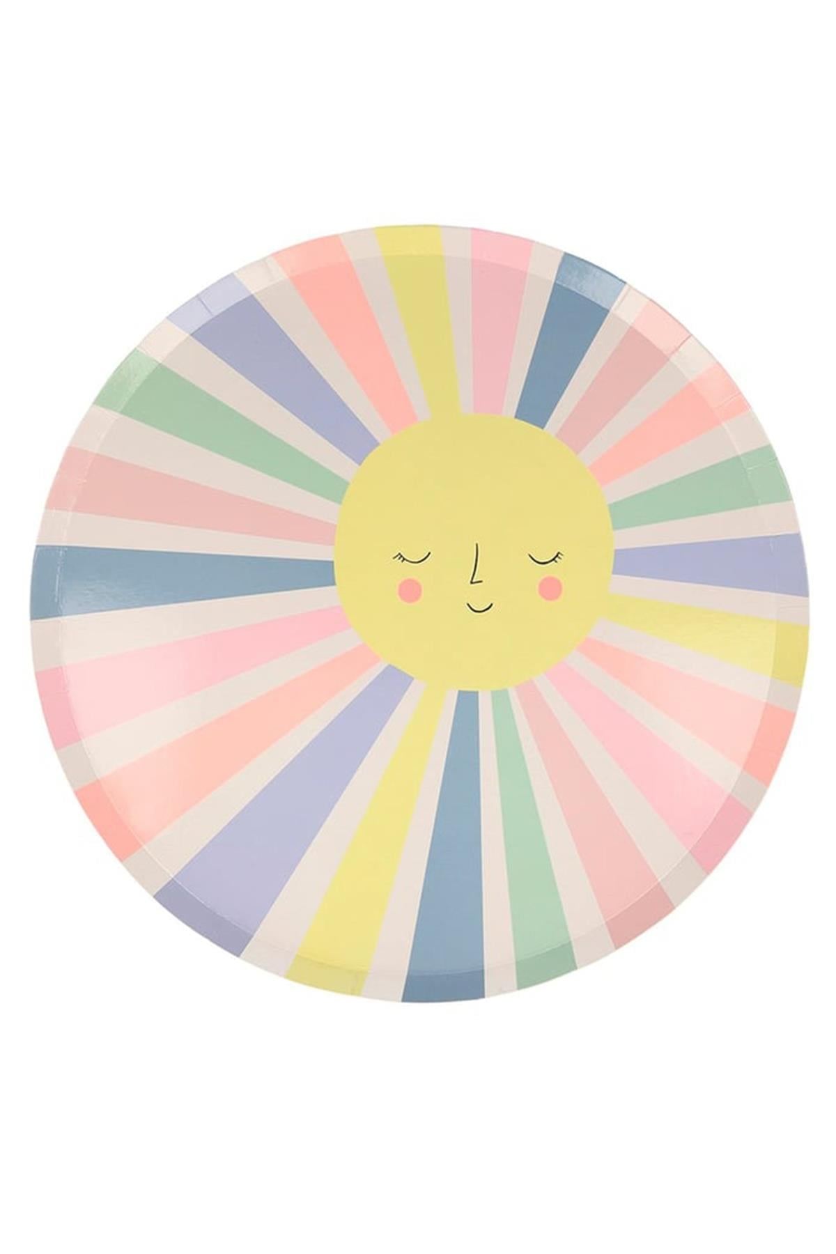 Meri Meri - Rainbow Sun Plates - Gökkuşağı Güneşli Tabak Çok Renkli