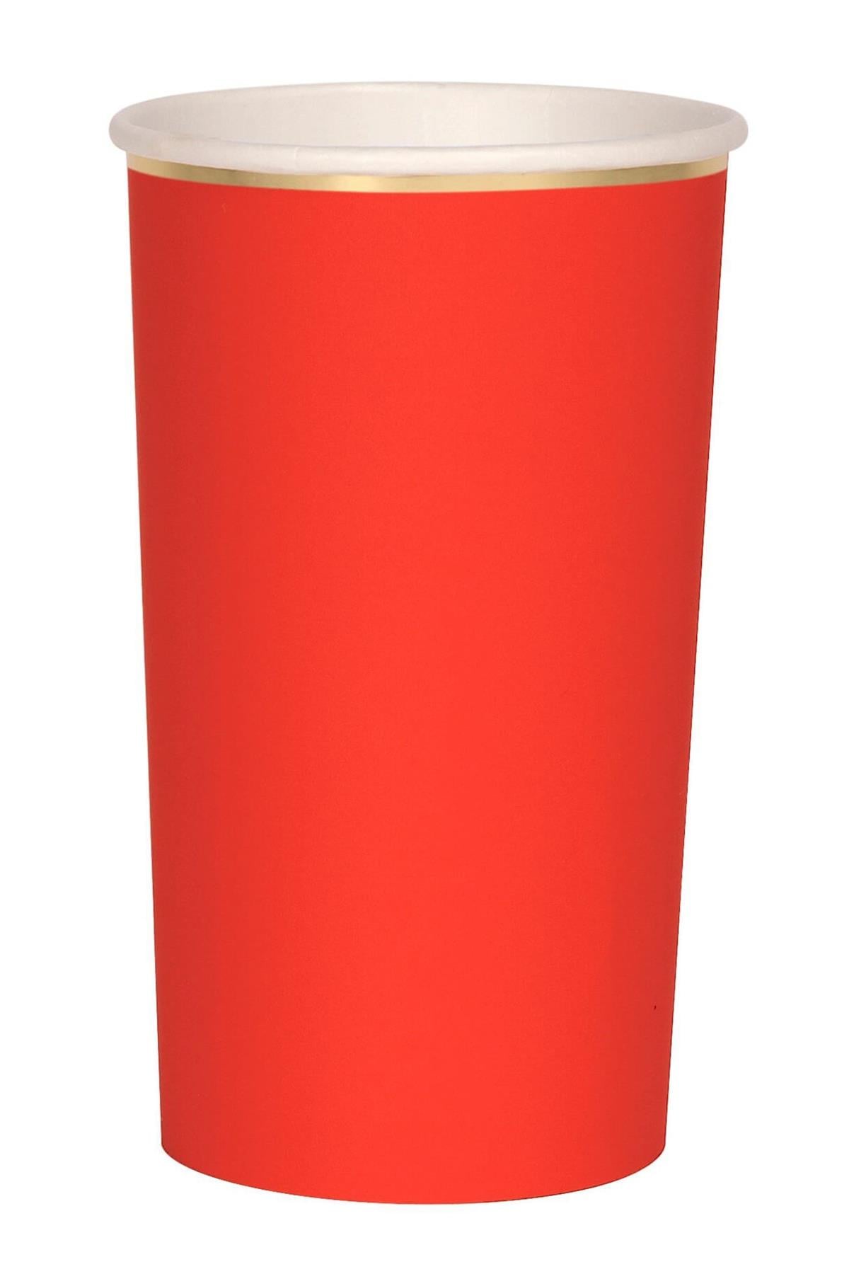 Meri Meri - Red Cups - Kırmızı Bardak - L Çok Renkli