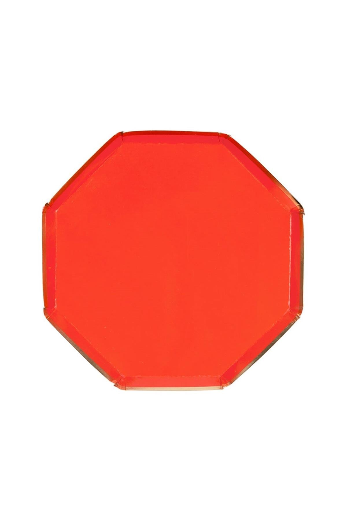Meri Meri - Red Plates - Kırmızı Tabaklar L - 8'li Çok Renkli