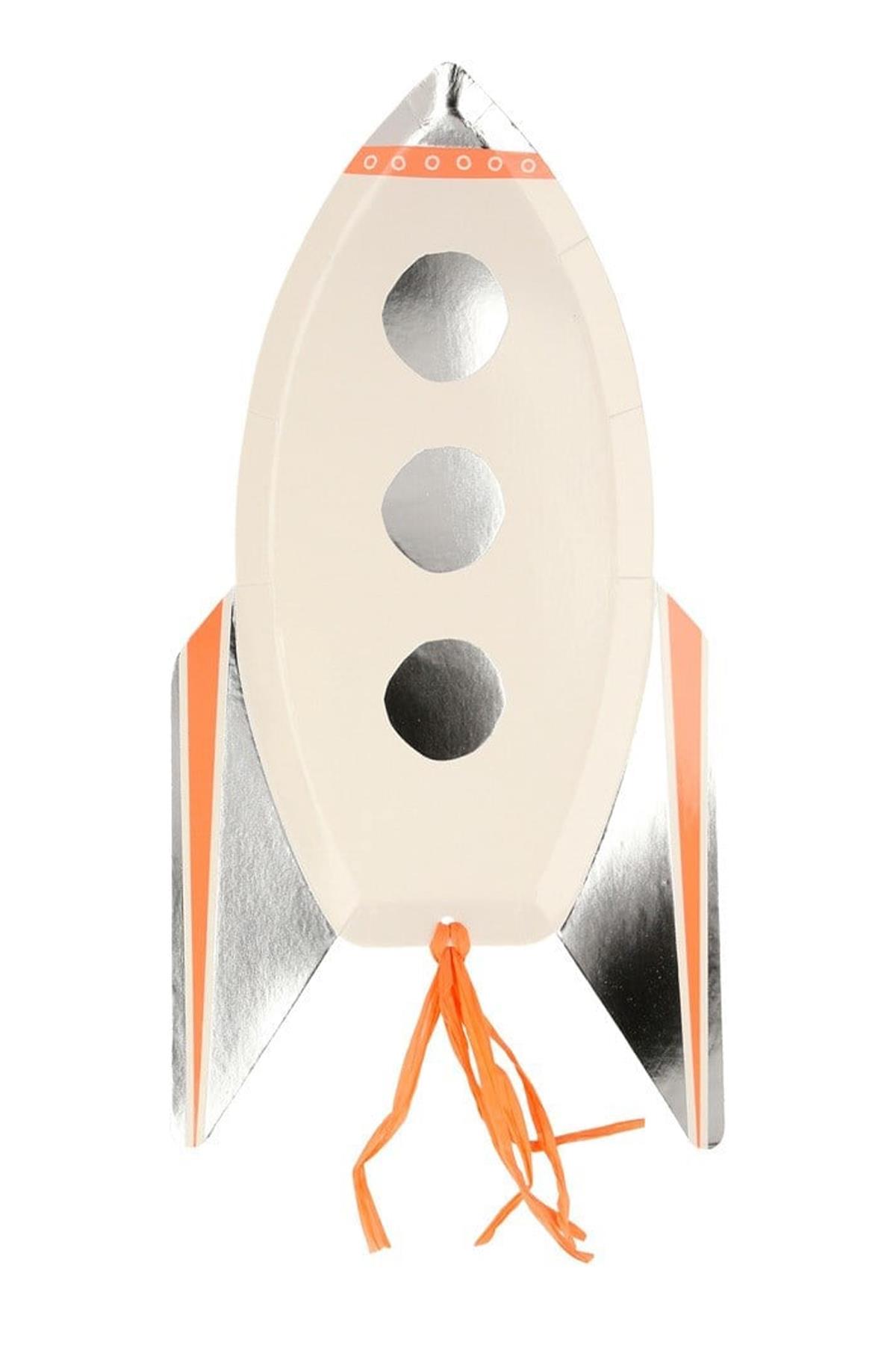 Meri Meri - Rocket Plates - Roket Tabaklar - 8'li Çok Renkli