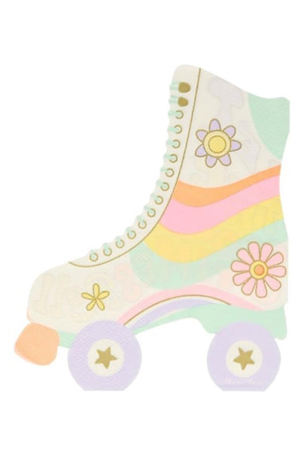 Meri Meri - Roller Skate Napkins - Paten Peçete - 16'lı Çok Renkli