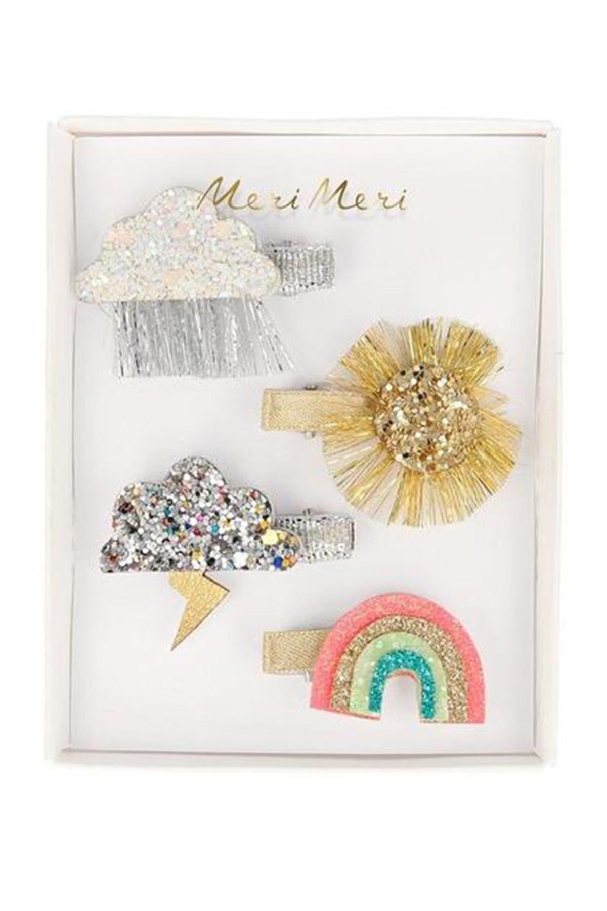 Meri Meri - Sparkly Weather Hair Clips - Işıltılı Gökyüzü Tokası Çok Renkli