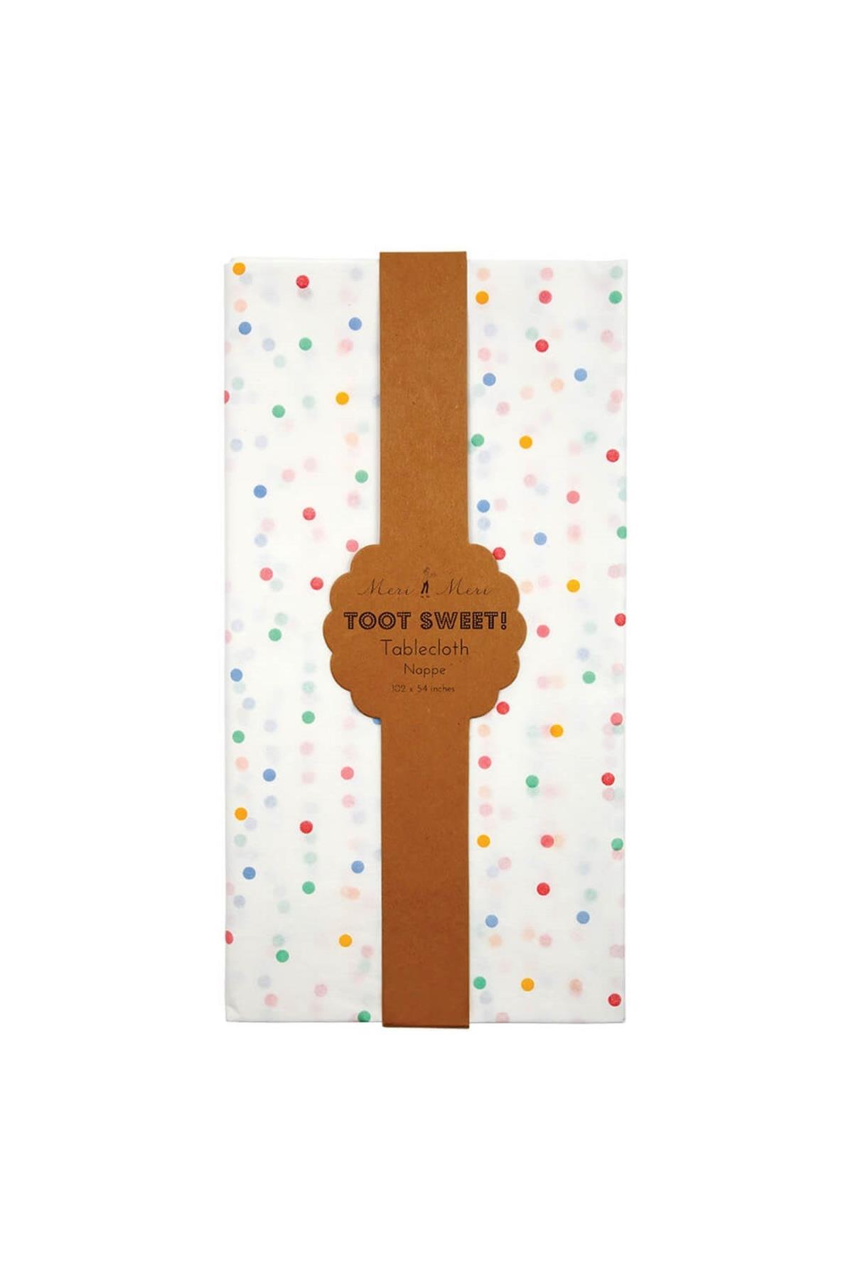 Meri Meri - Spotty Paper Tablecloth - Renkli Puantiyeli Masa Örtüsü Çok Renkli