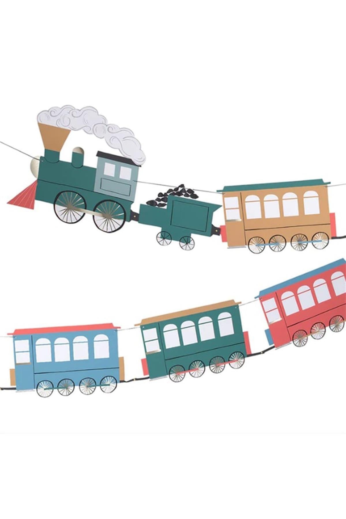 Meri Meri - Train Garland - Tren Asılan Süs Çok Renkli