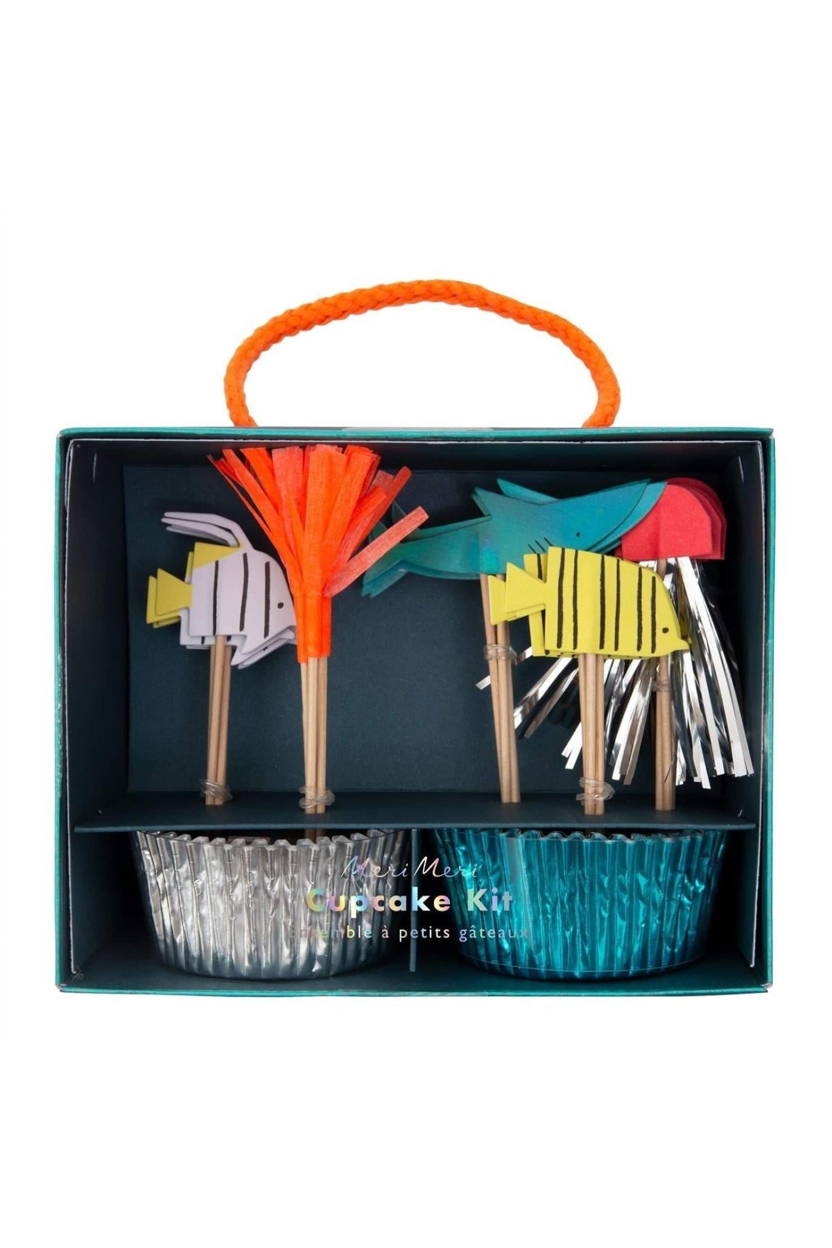 Meri Meri - Under The Sea Cupcake Kit - Su Altı Dünyası Cupcake Kit - 24'lü Çok Renkli