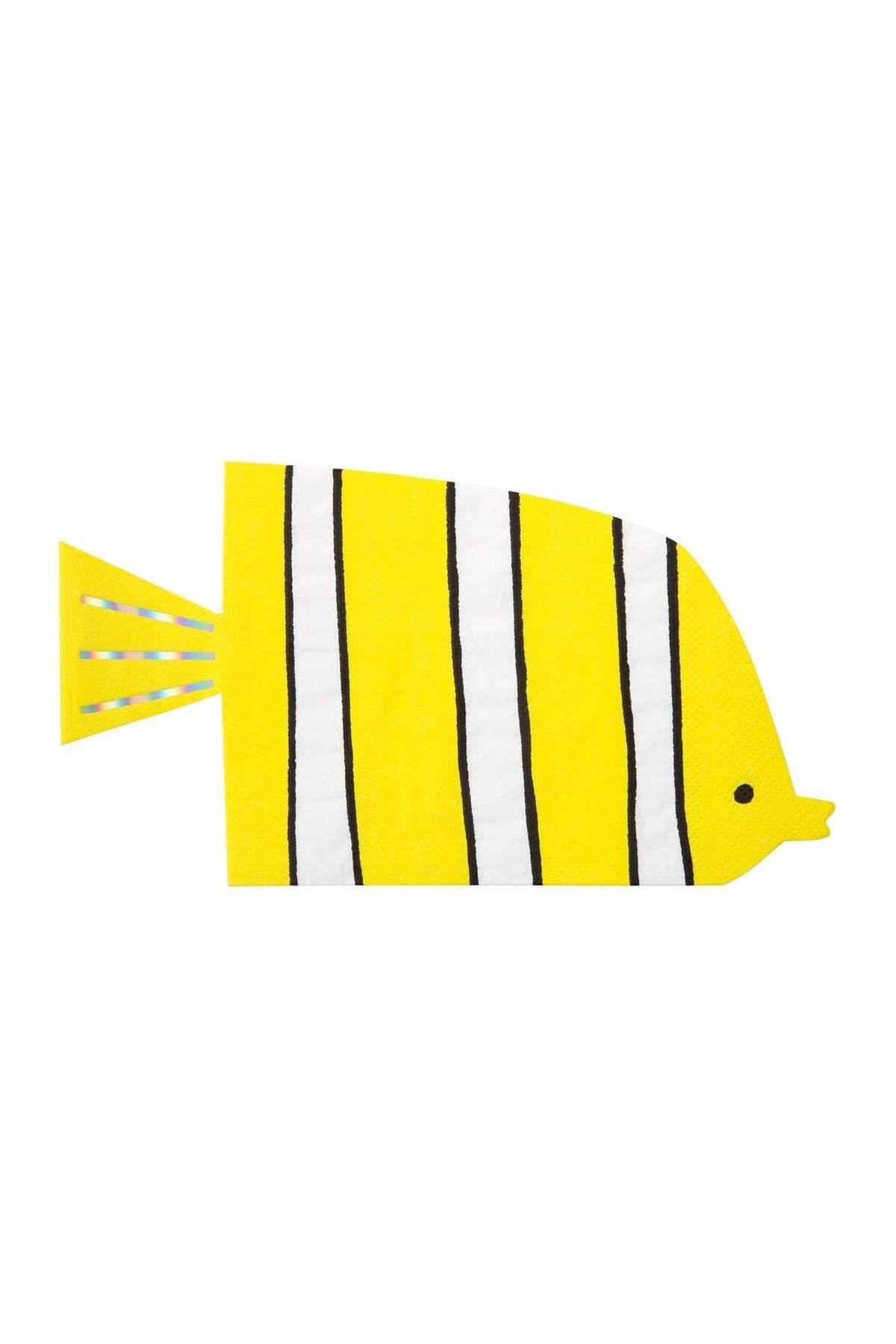 Meri Meri - Under The Sea Fish Napkins - Su Altı Dünyası Balık Peçeteler - 16'lı Çok Renkli