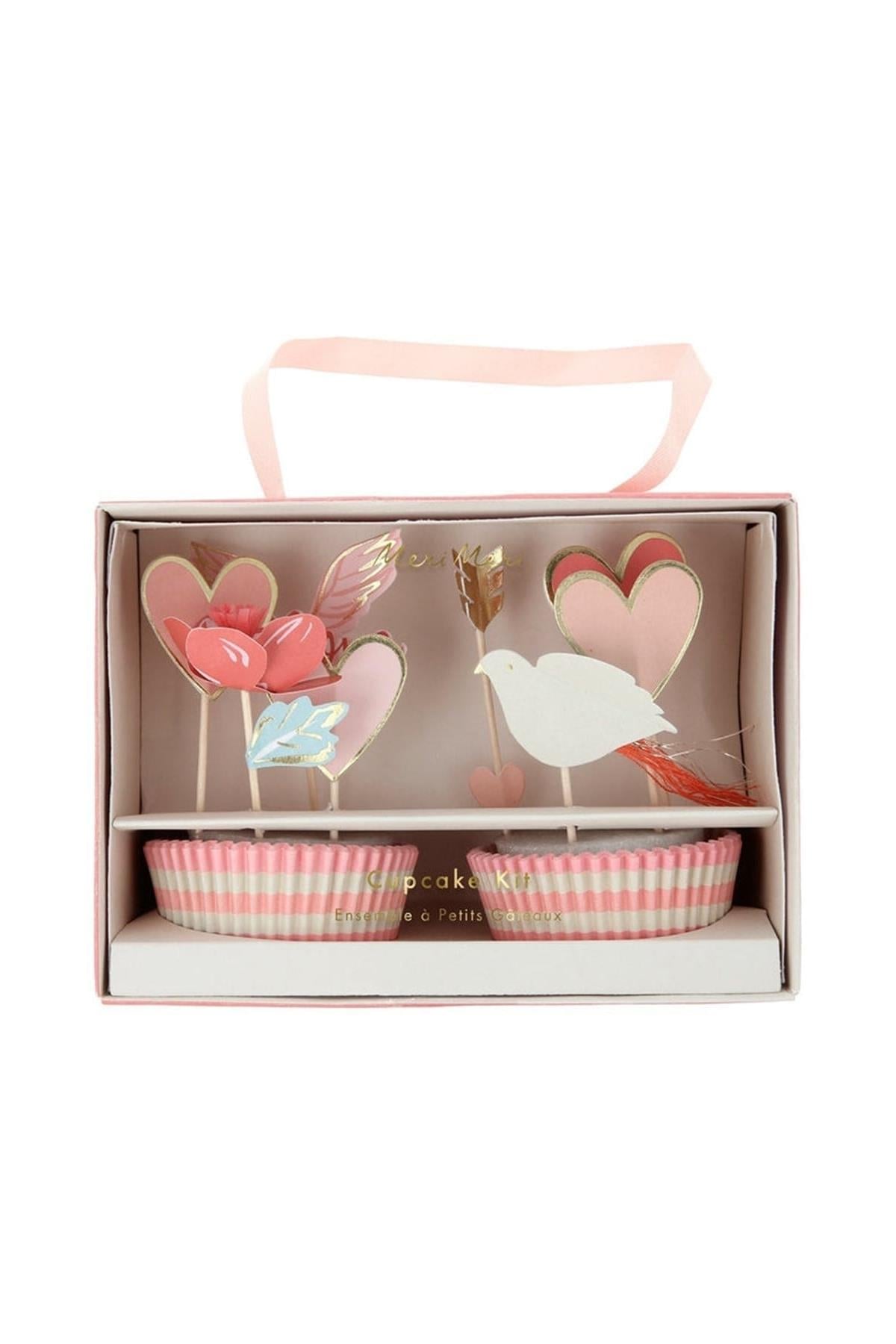 Meri Meri - Valentine’s Cupcake Kit - Sevgi Cupcake Kit - 24'lü Çok Renkli
