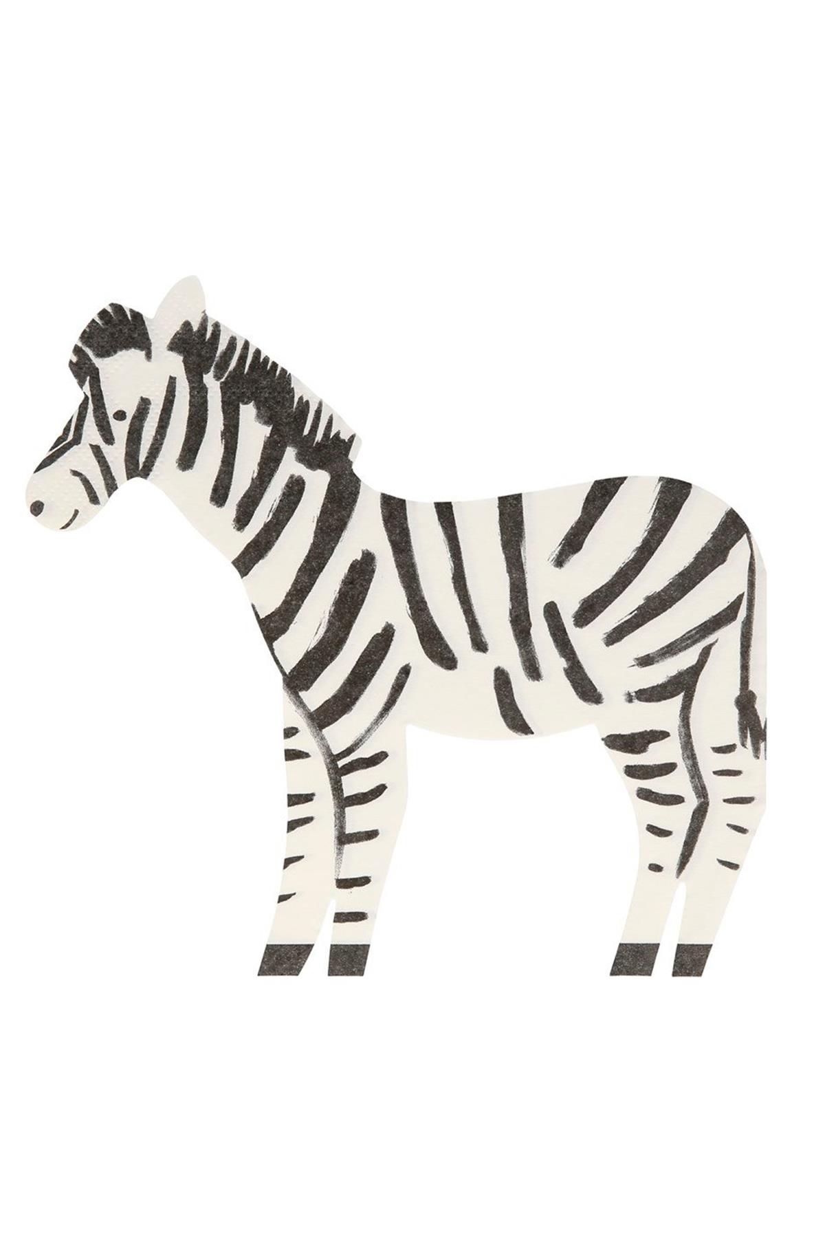 Meri Meri - Zebra Napkins - Zebra Peçete - 20'li Çok Renkli