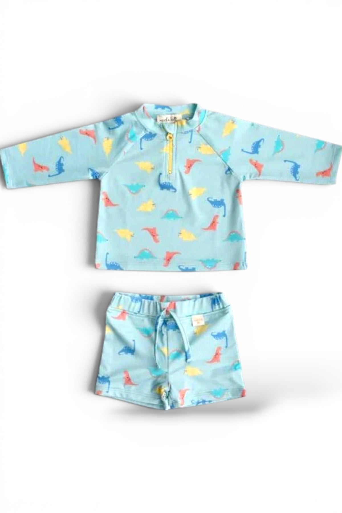 Miela Kids / Alt üst erkek bebek mayo set-Dinoland Mint Çok Renkli