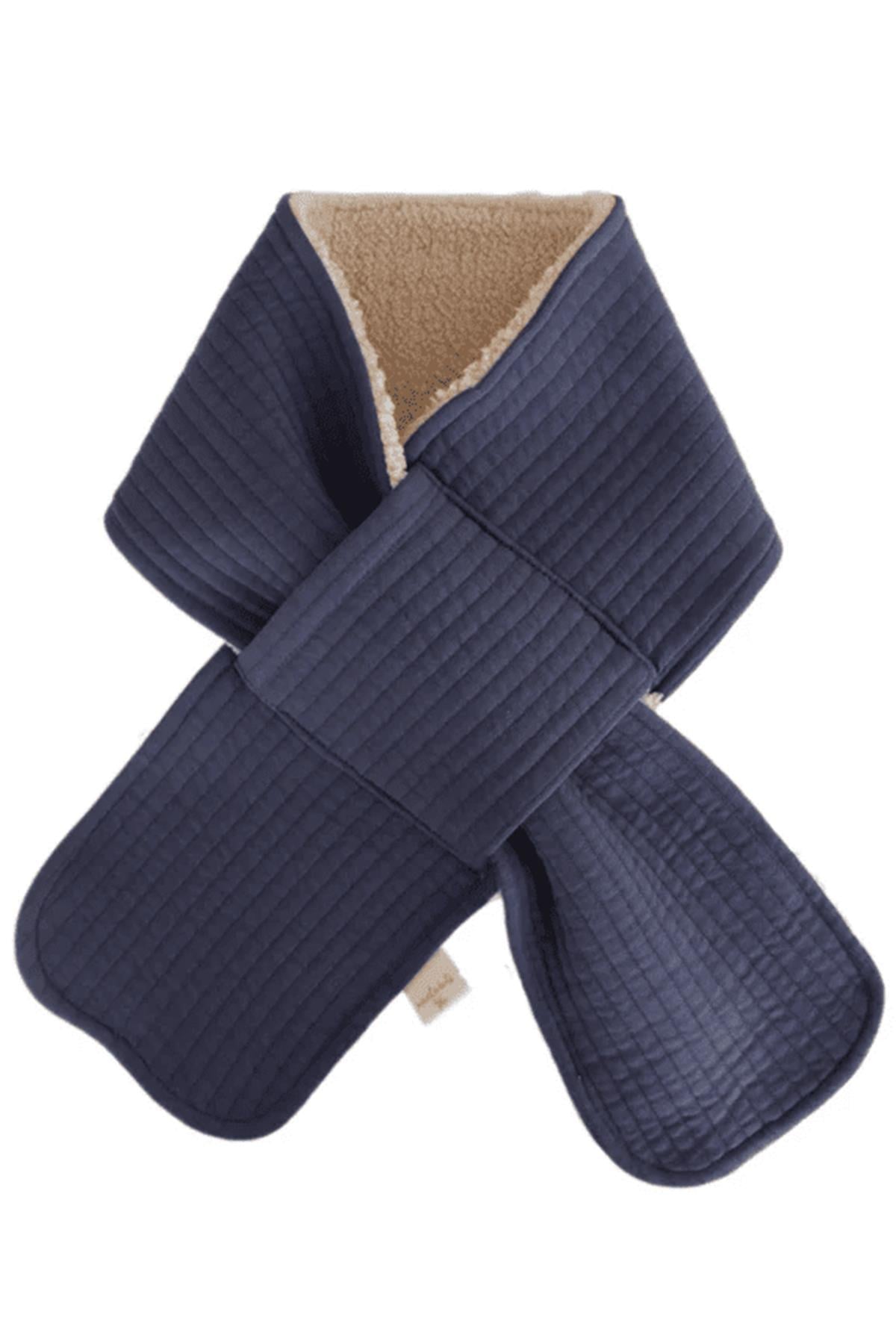 Miela Kids / Çift taraflı Kapitone Atkı (Peluş Astarlı) Lacivert