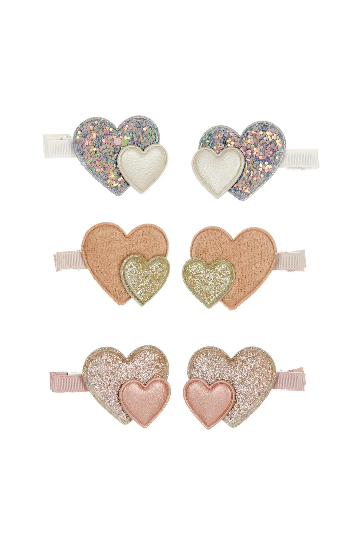 Mimi & Lula Layered Heart Mini 6'lı Toka Çok Renkli