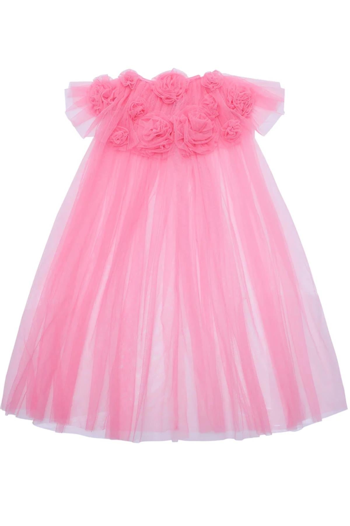 Mimi & Lula / Pink Ruffle Flower Pelerin Çok Renkli