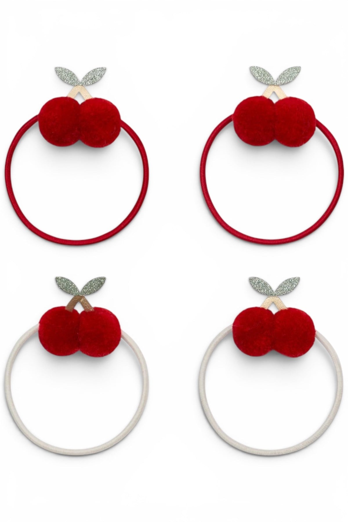 Mimi & Lula Pom Pom Cherries 4'lü Lastik Toka Çok Renkli