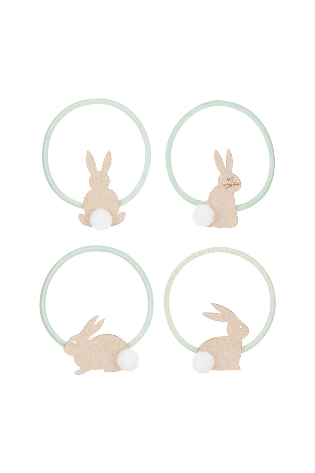 Mimi & Lula Spring Bunny 4'lü Lastik Toka Çok Renkli