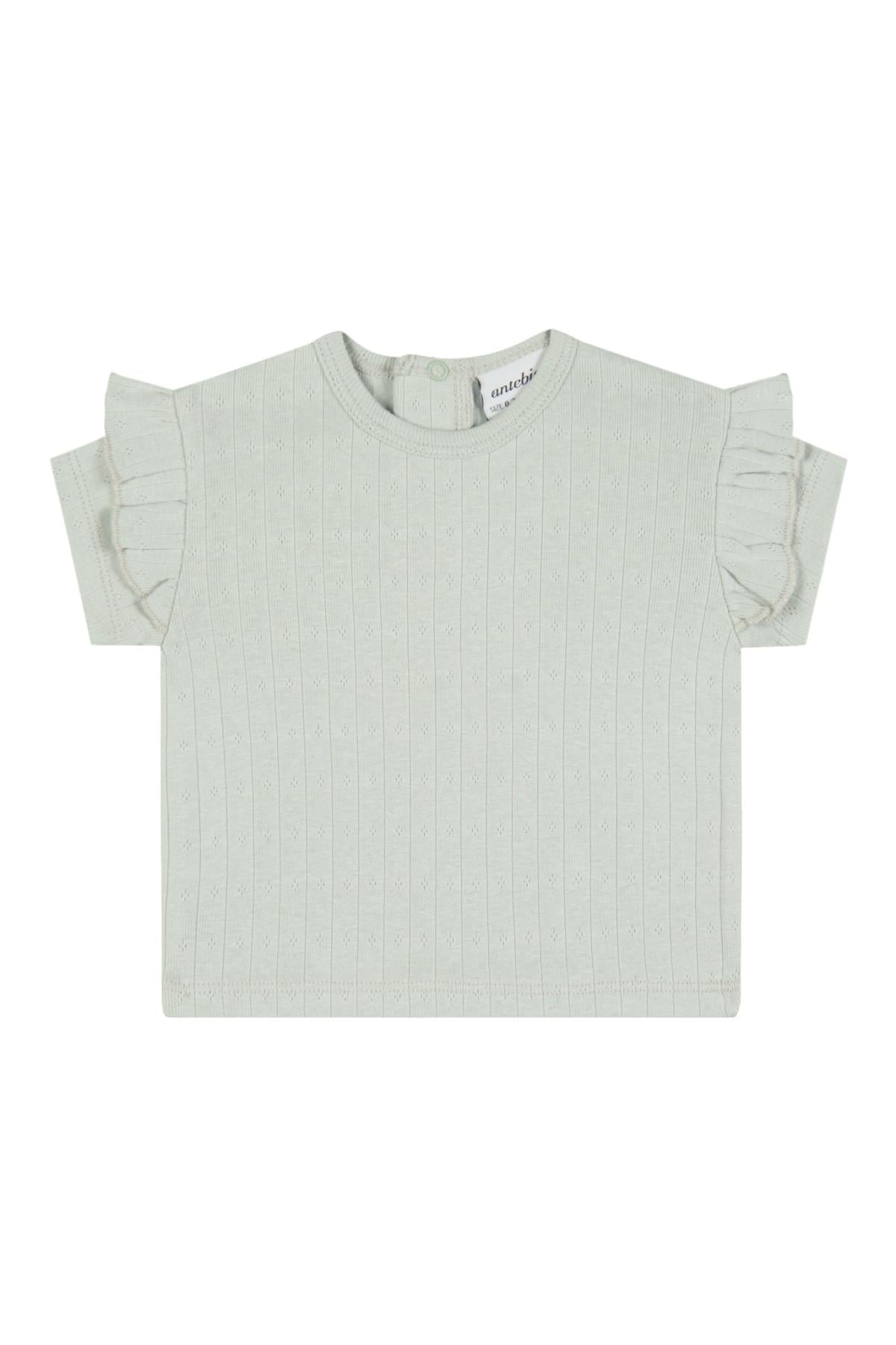 Mint Jakar Fırfırlı T-shirt Yeşil