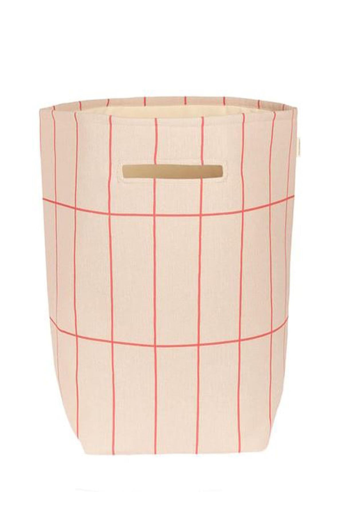 Nobodinoz / Vibes Büyük Sepet, Pink Red Grid Std
