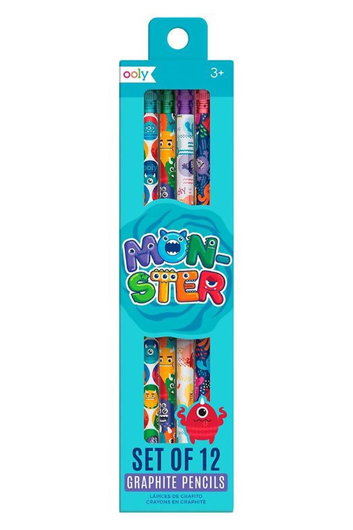 Ooly 12li Silgili Kurşun Kalem - Monsters Çok Renkli