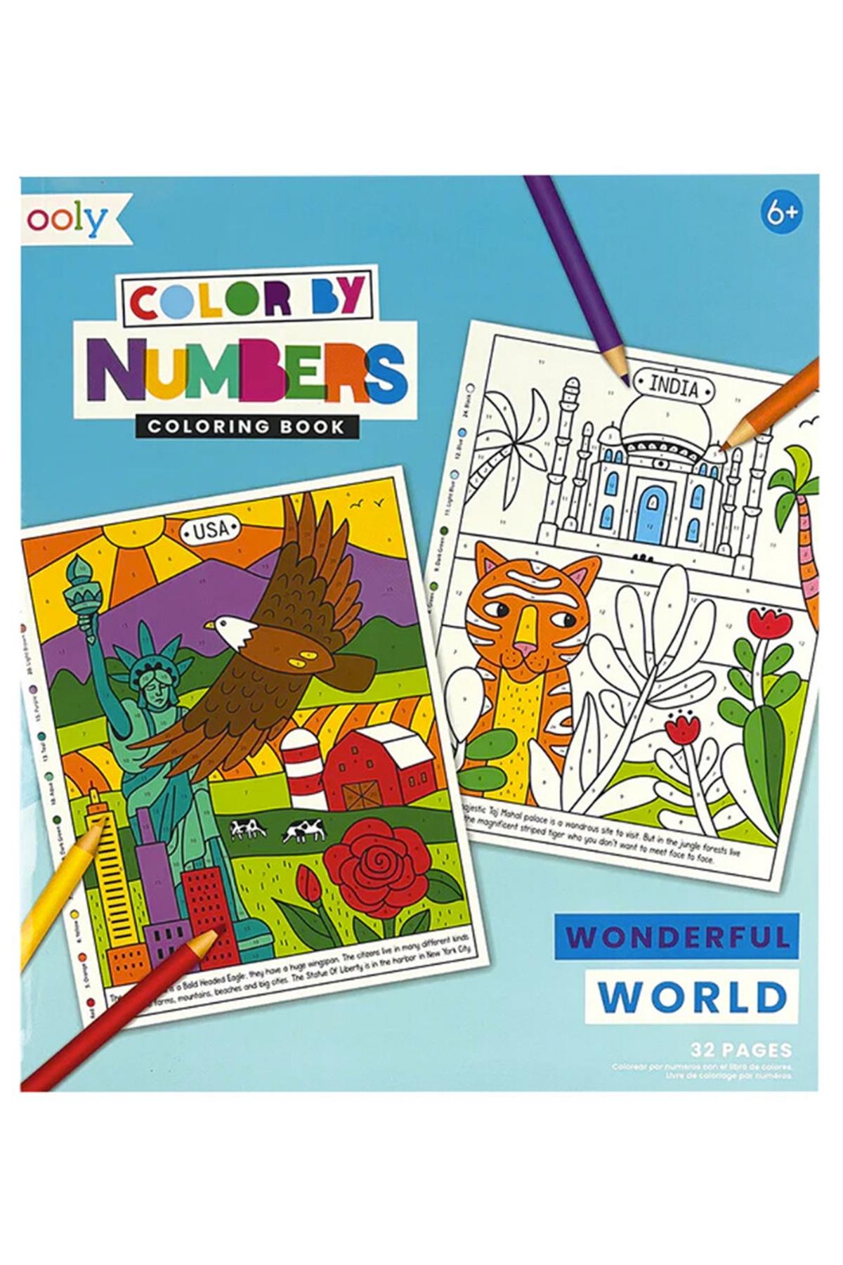 Ooly Color By Numbers Sayılarla Boyama Kitabı - Wonderful World Çok Renkli