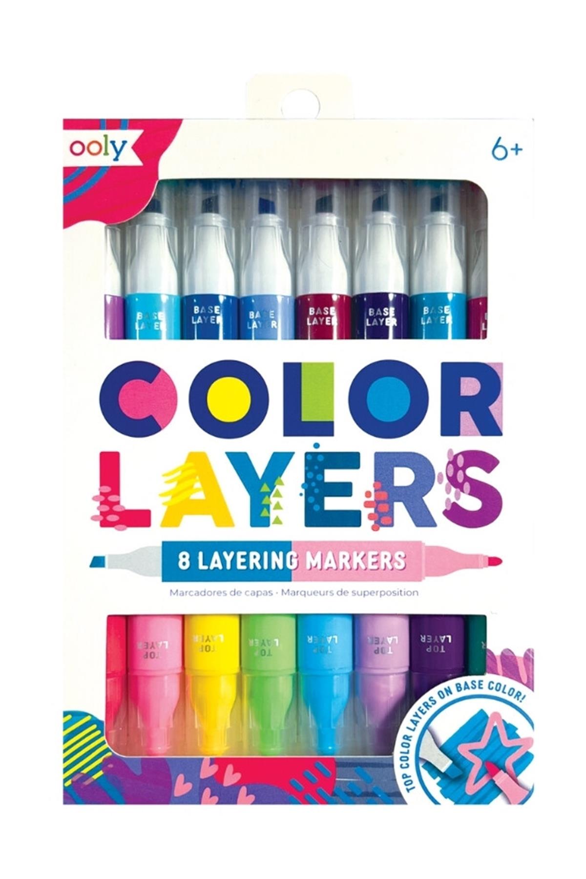 Ooly Color Layers Çift Uçlu 8’li Keçeli Kalem Çok Renkli
