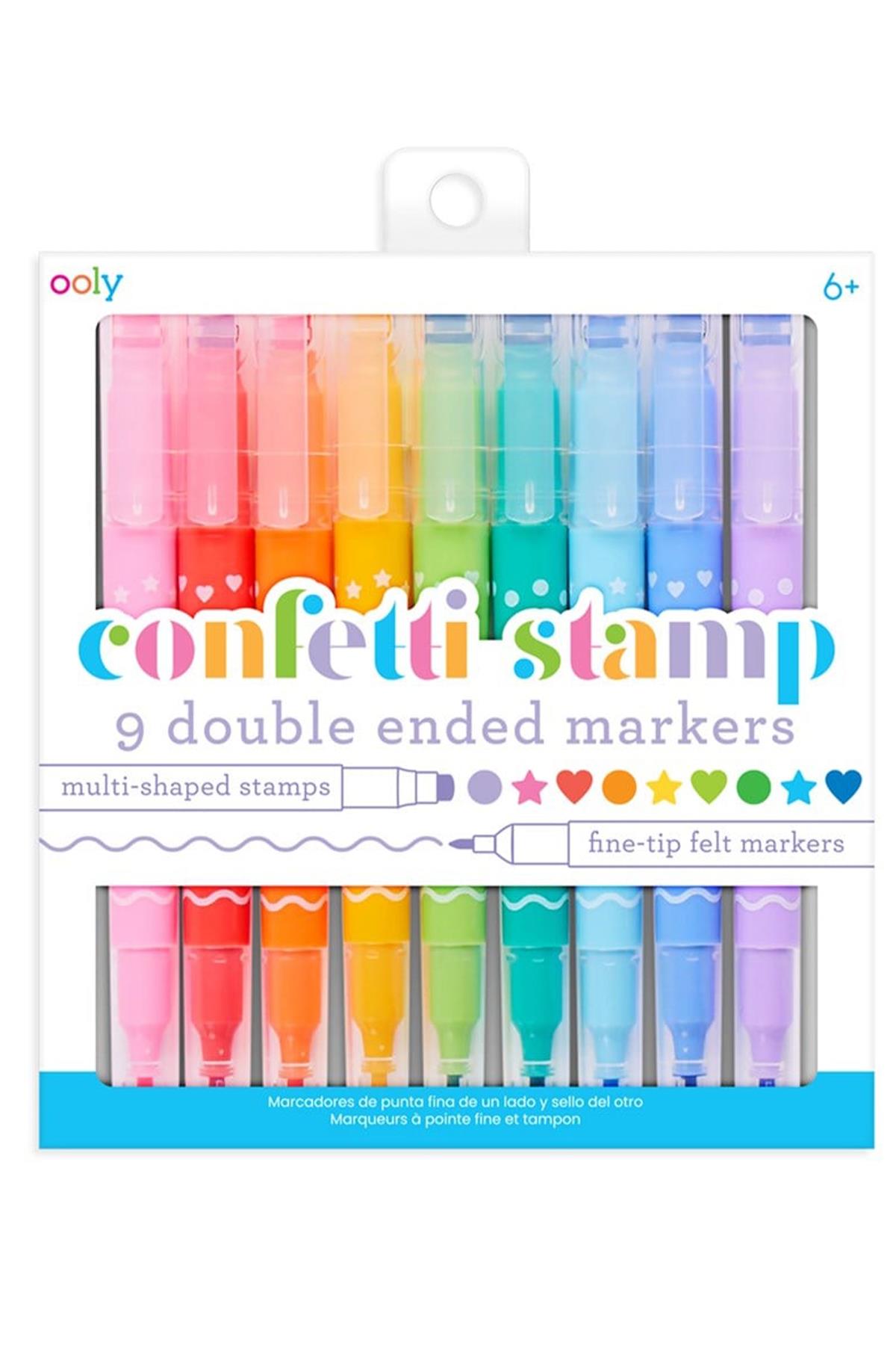 Ooly Confetti Stamp Çift Uçlu 9lu Keçeli Kalem Çok Renkli
