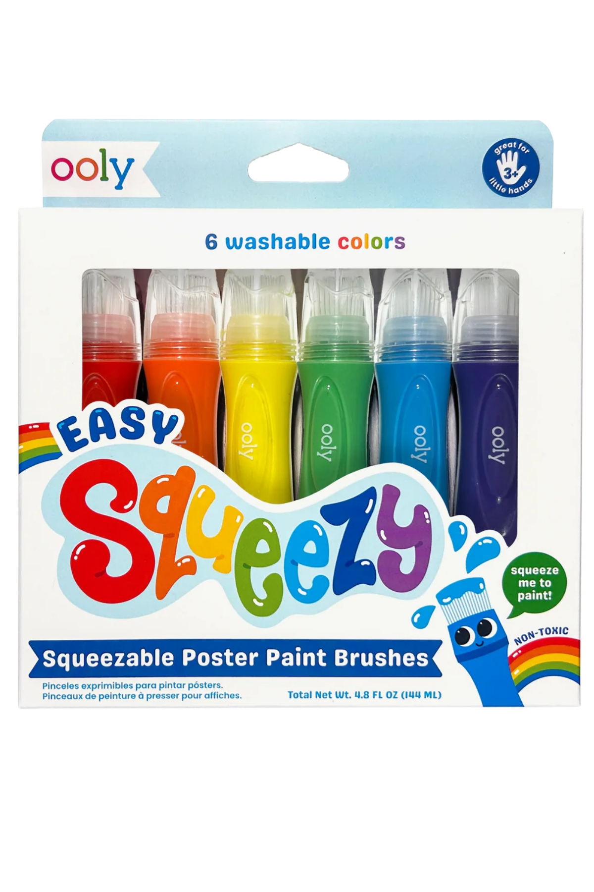 Ooly / Easy Squeezy 6'lı Sıkılabilir Fırça Uçlu Boya Çok Renkli