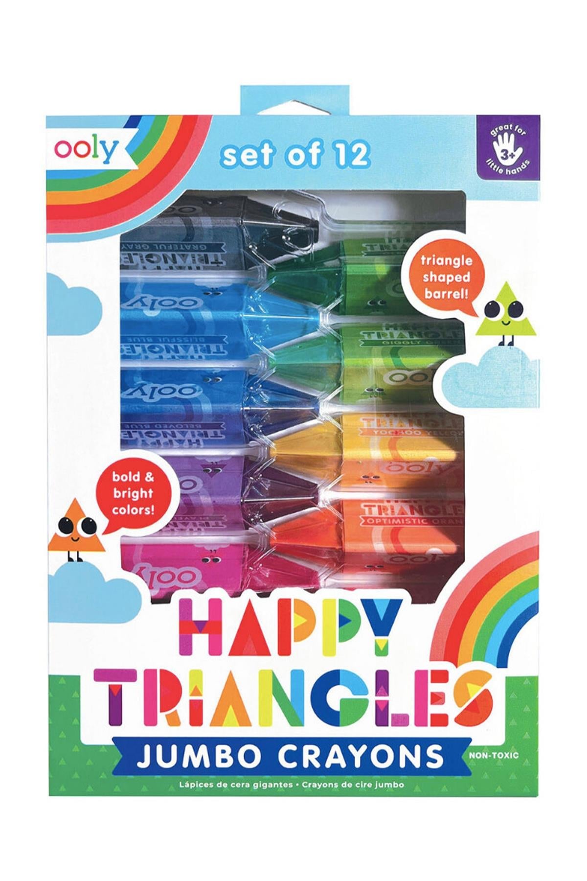 Ooly Happy Triangles 12’li Jumbo Mum Boya Çok Renkli