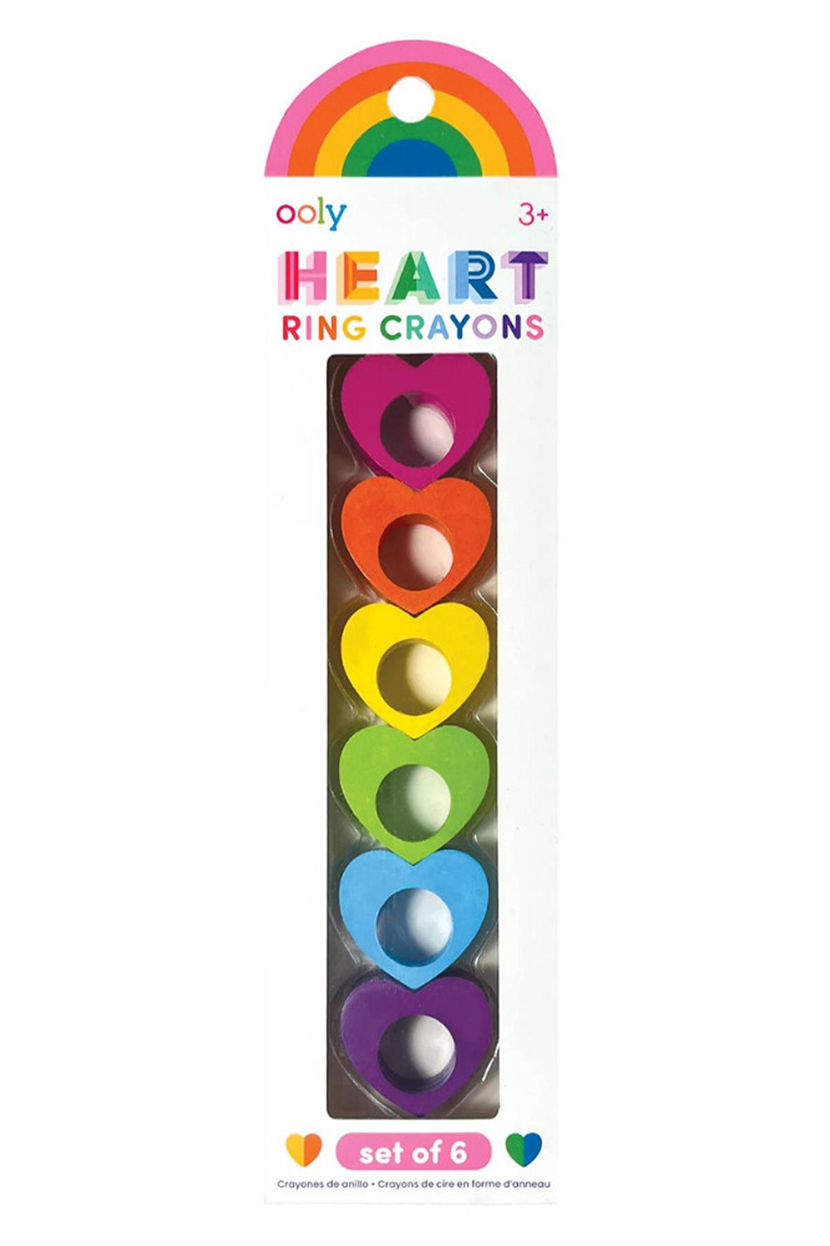 Ooly Heart Ring 6’lı Mum Boya Çok Renkli