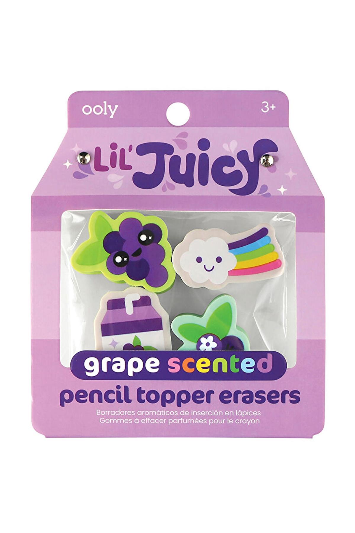 Ooly Lil’ Juicy 4’lü Silgi - Üzüm Kokulu Çok Renkli