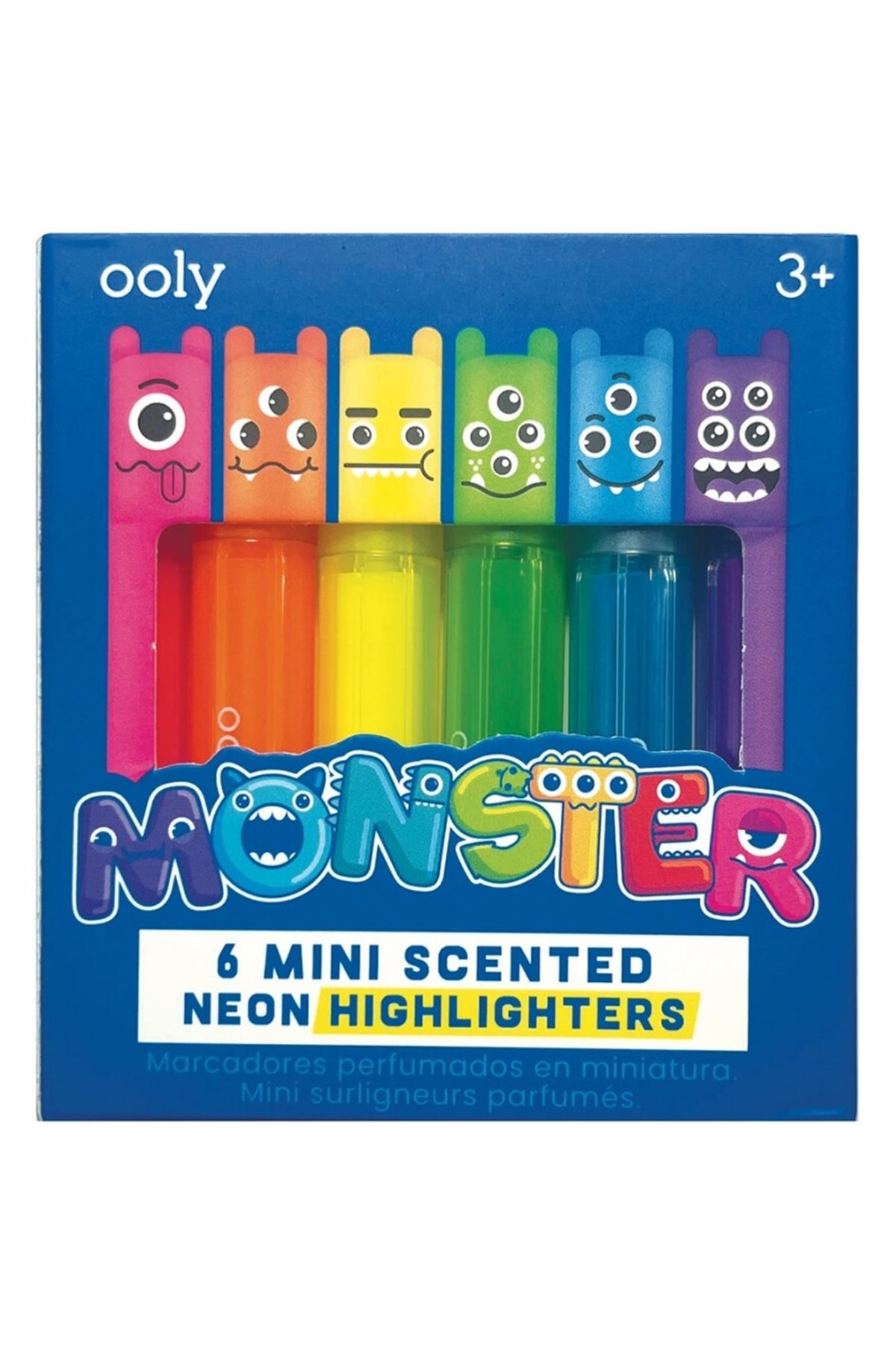 Ooly Mini Monster Kokulu Neon 6’lı Highlighter Çok Renkli
