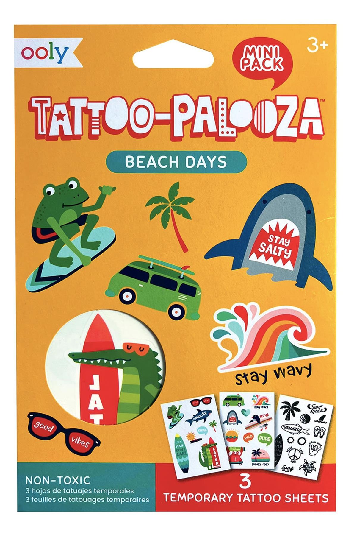 Ooly Mini Tattoo Palooza Geçiçi Dövme Seti - Beach Days Çok Renkli