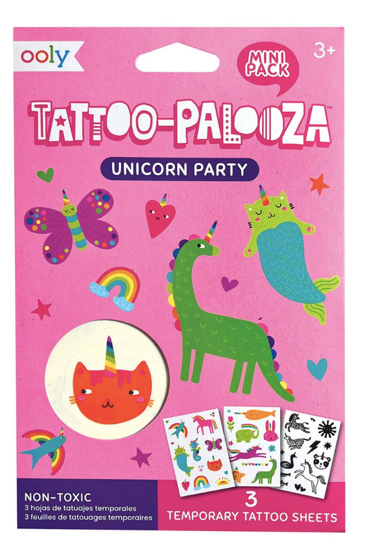 Ooly Mini Tattoo Palooza Geçiçi Dövme Seti - Unicorn Party Çok Renkli